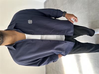 Heritage Nakışlı Lacivert Renk Oversize Oxford Gömlek