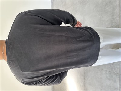 Siyah Renk Modal Kumaş Basic Sweatshirt