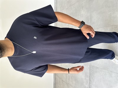Lacivert Renk Modal Kumaş Rahat Kesim T-Shirt