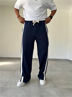 Lacivert Renk Şerit Detaylı Baggy Kesim Eşofman