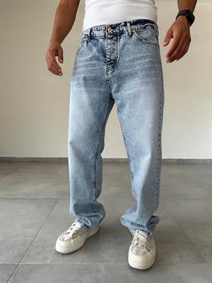 Yıkama Ve Eskitme Detaylı Baggy Kesim Kot Pantolon