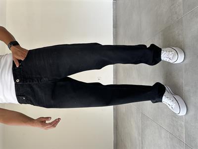 Siyah Yıkamalı Baggy Kesim Kot Pantolon