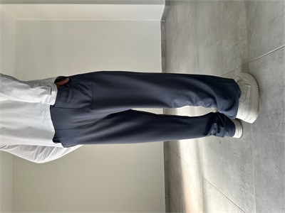 Antrasit Renk Modal Kumaş Ön Kısmı Çımalı Basic Baggy Pantolon