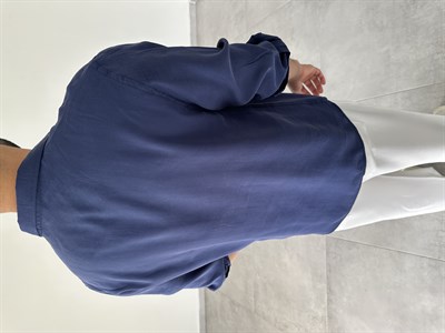 Lacivert Modal Kumaş Oversize Basic Gömlek