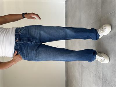 Mavi Renk Yıkama Detaylı Baggy Kesim Kot Pantolon