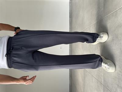 Antrasit Renk Modal Kumaş Ön Kısmı Çımalı Basic Baggy Pantolon