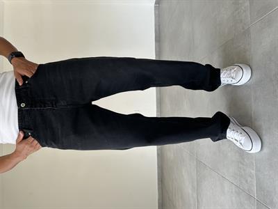 Siyah Yıkamalı Baggy Kesim Kot Pantolon