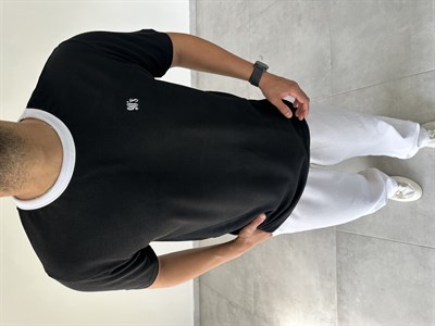 90s Nakış Detaylı Siyah Renk Retro T-Shirt