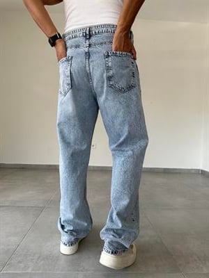 Yıkama Ve Eskitme Detaylı Baggy Kesim Kot Pantolon