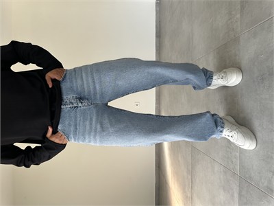 Yıkama Ve Eskitme Detaylı Baggy Kesim Kot Pantolon