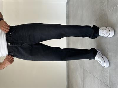 Siyah Yıkamalı Baggy Kesim Kot Pantolon