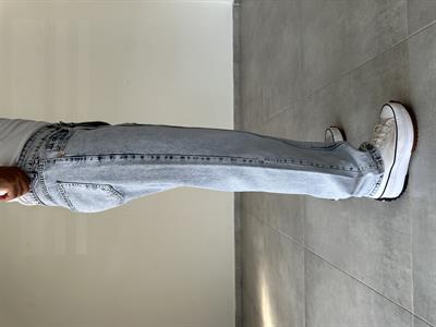 Dikiş Detaylı Asit Yıkama Baggy Kesim Kot Pantolon