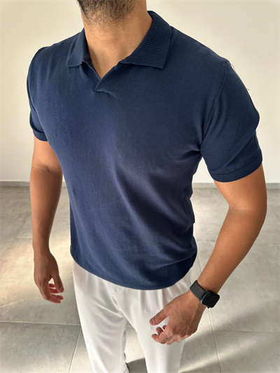 Polo Yaka Lacivert Renk Triko T-Shirt