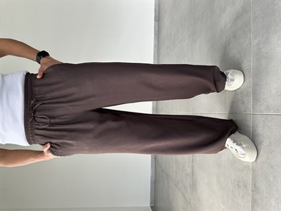 Modal Kumaş Çift Cep Detaylı Kahve Renk Basic Baggy Pantolon