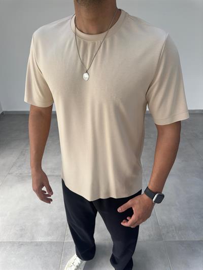 Bej Renk Oysho Kumaş Basic T-shirt