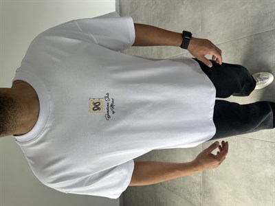 Bandana State Of Mind Nakış Ve Pantchlı  Beyaz Renk Oversize T-Shirt