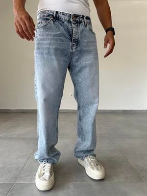 Yıkama Ve Eskitme Detaylı Baggy Kesim Kot Pantolon