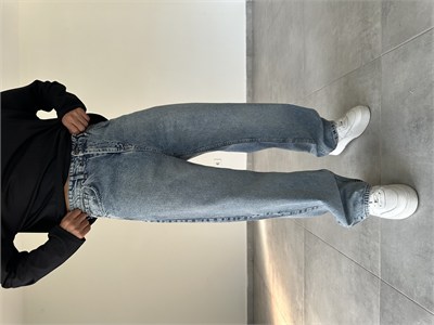 Asit Yıkama Rahat Kesim Baggy Kot Pantolon