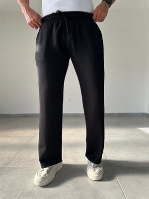 Siyah Renk Modal Kumaş Basic Baggy Pantolon