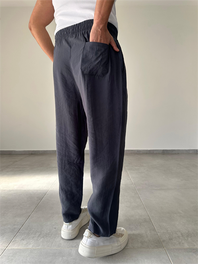 Tensel Kumaş Füme Renk Boyfriend Rahat Kesim İnce Jogger