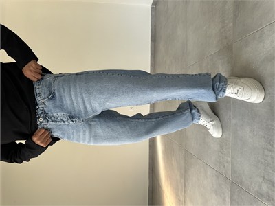 Yıkama Ve Eskitme Detaylı Baggy Kesim Kot Pantolon