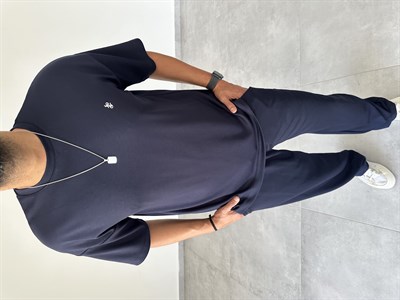 Lacivert Renk Modal Kumaş Rahat Kesim T-Shirt