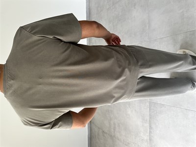 Haki Yeşil Renk  Rahat Kesim Kupra Kumaş T-Shirt