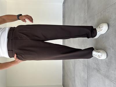 Kahve Renk Basic Baggy Kumaş Pantolon