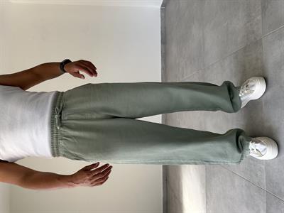 Yeşil Renk Gabardin Kumaş Bol Kesim Baggy Pantolon