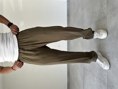 Modal Kumaş Haki Yeşil Renk Basic Baggy Pantolon
