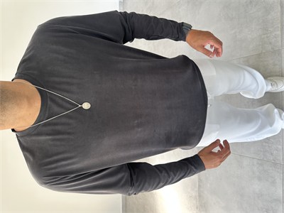 Siyah Renk Modal Kumaş Basic Sweatshirt