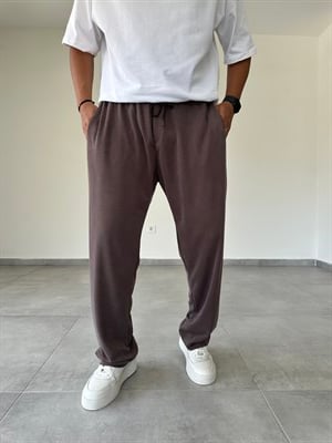 Kahve Renk Oys Kumaş Rahat Kesim Baggy Pantolon