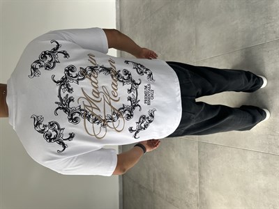Beyaz Renk  Made İn Heaven Nakış Ve Baskılı Oversize T-Shirt