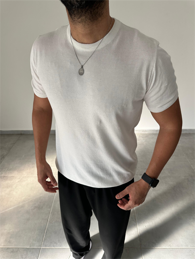 Beyaz Renk Premium Kalite Basic Triko T-Shirt