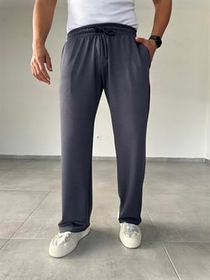 Antrasit Renk Modal Kumaş Basic Baggy Pantolon