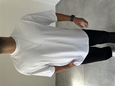Beyaz Renk Yıkamalı Oversize T-Shirt
