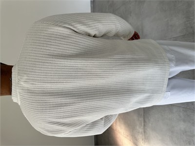 Ekru Renk Düğme Detaylı İnce Sweatshirt