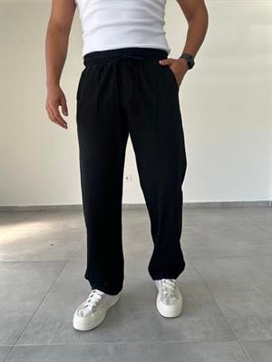 Comfort Fit Siyah Renk Baggy Pantolon