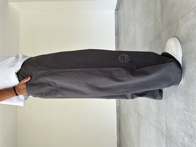 Füme Renk 1974 Baskı Detaylı Ekstra Bol Gabardin Baggy