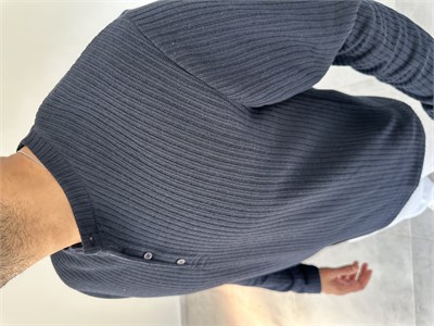 Lacivert Renk Düğme Detaylı İnce Sweatshirt