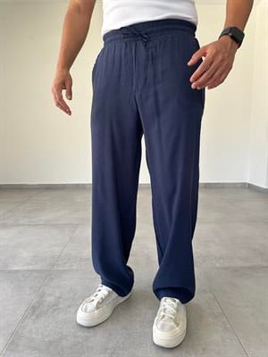 Lacivert Renk Modal Kumaş Baggy Pantolon