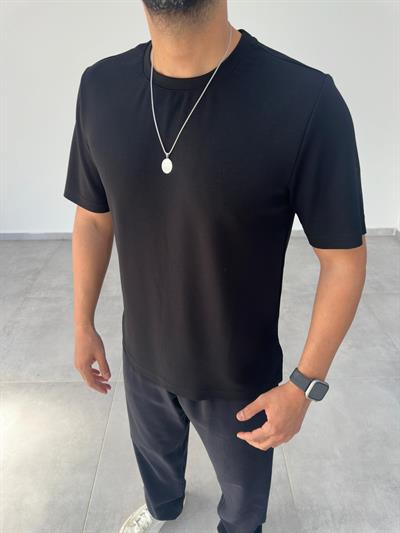 Siyah Renk Oysho Kumaş Basic T-shirt