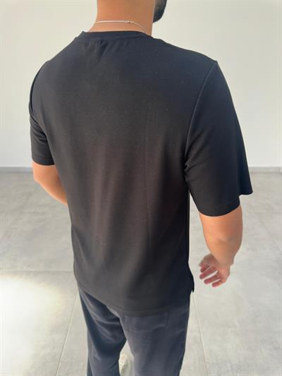 Siyah Renk Oysho Kumaş Basic T-shirt