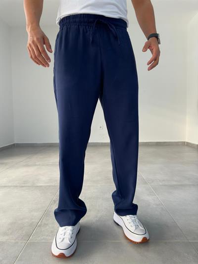 Tensel Kumaş Lacivert Renk Baggy Pantolon