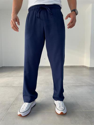 Tensel Kumaş Lacivert Renk Baggy Pantolon
