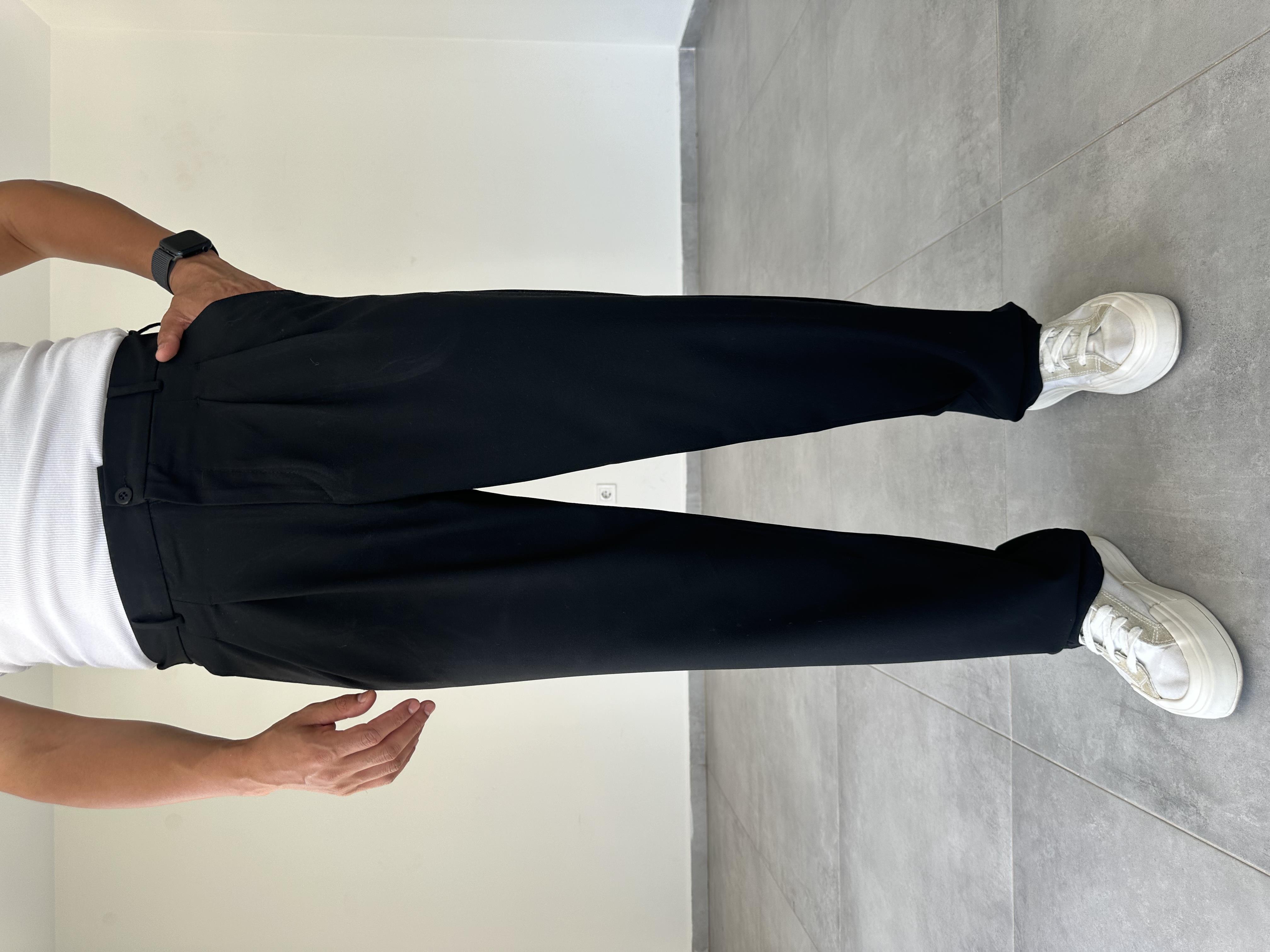 Siyah Basic Baggy Kumaş Pantolon
