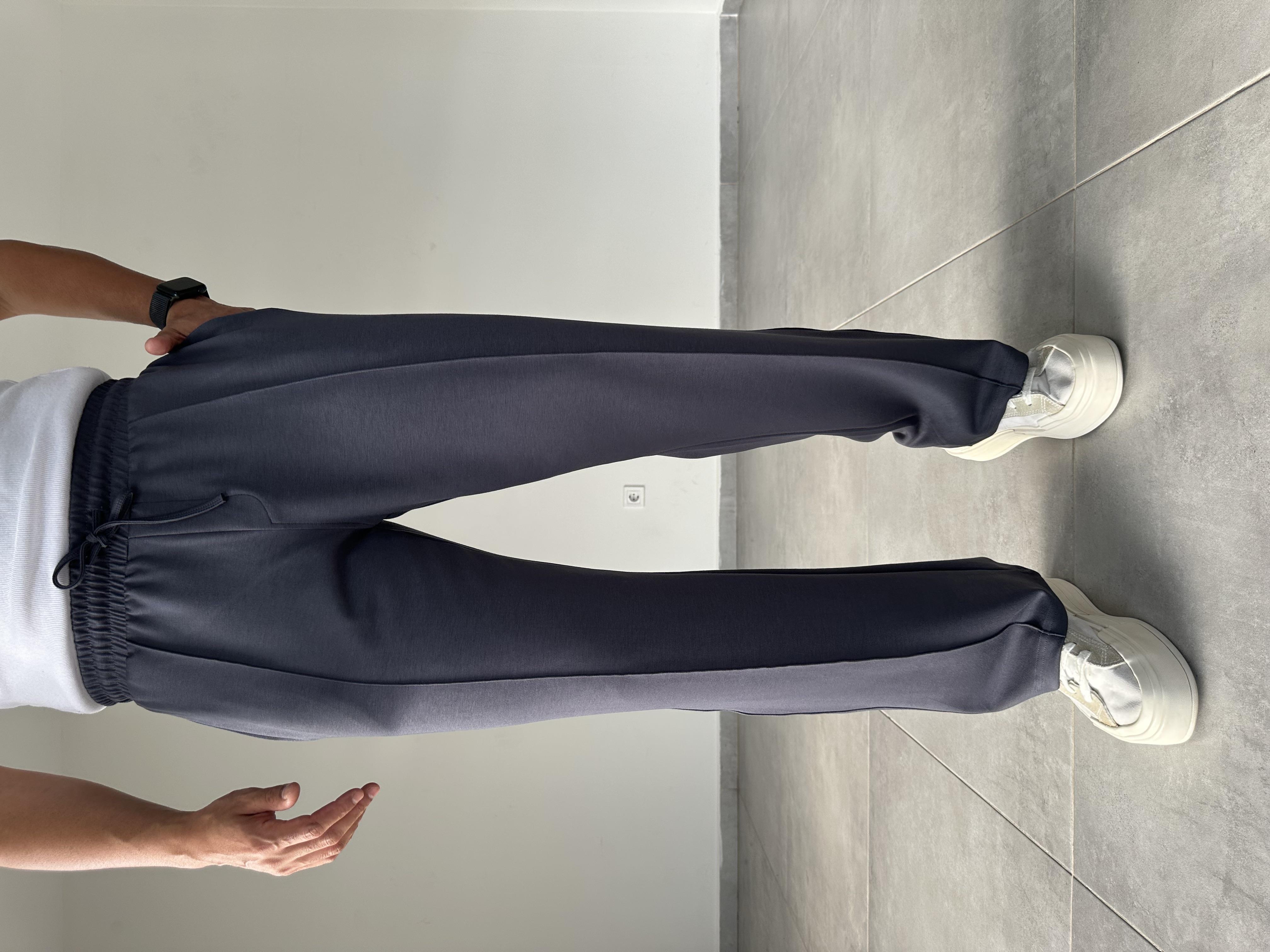 Antrasit Renk Modal Kumaş Ön Kısmı Çımalı Basic Baggy Pantolon