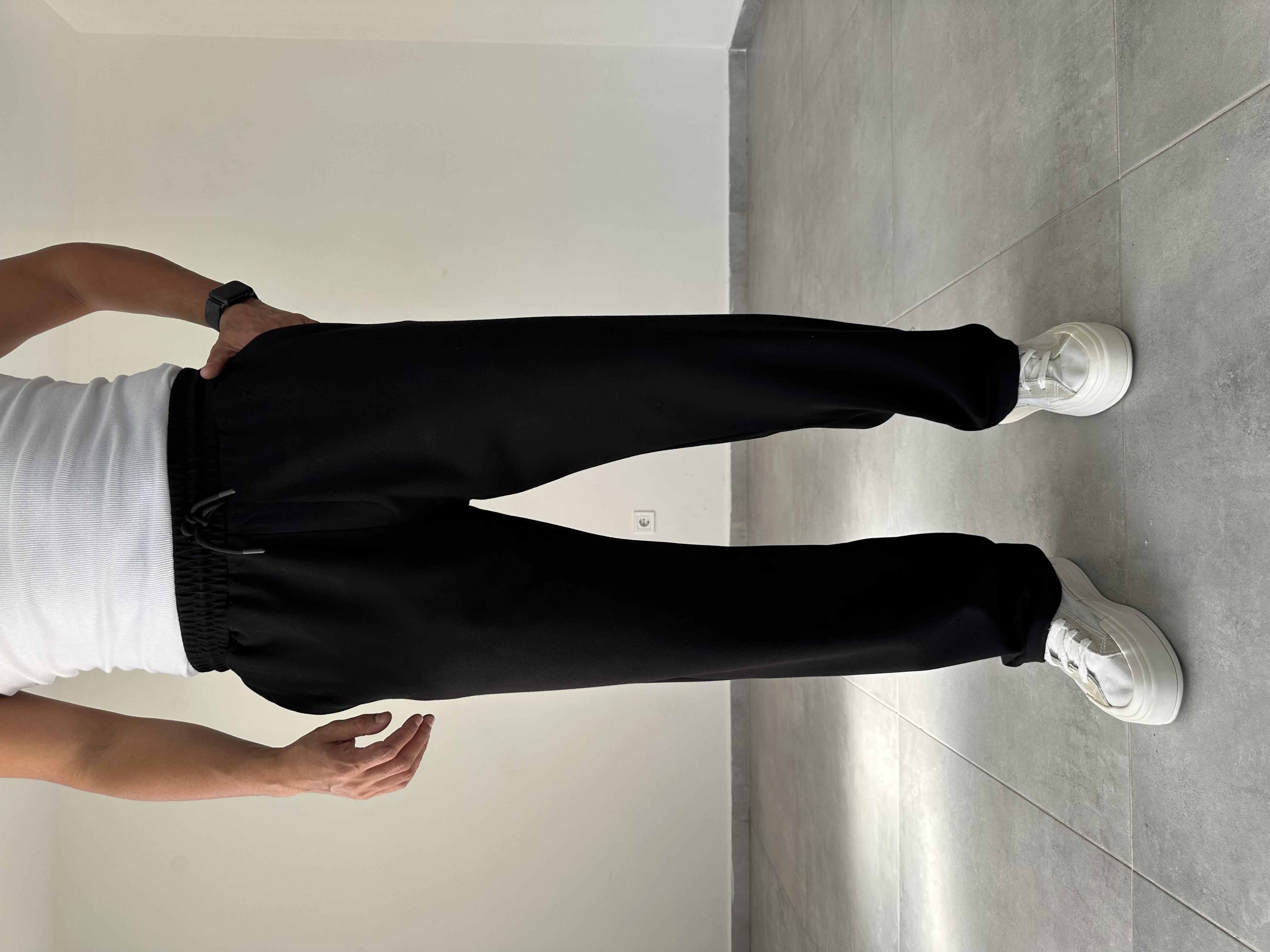 Siyah Renk Örme Gabardin Baggy Pantolon