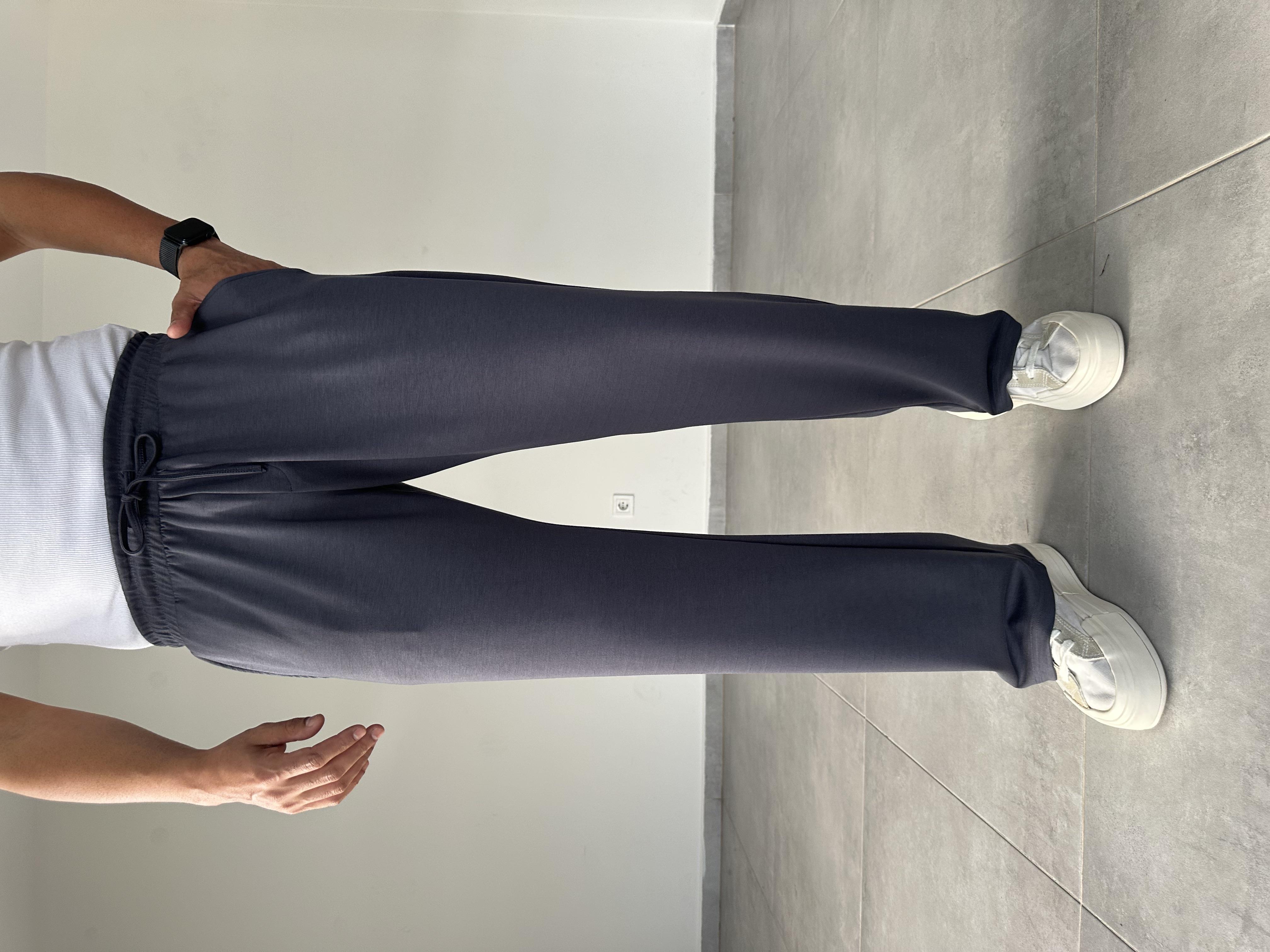 Antrasit Renk Modal Kumaş Basic Baggy Pantolon