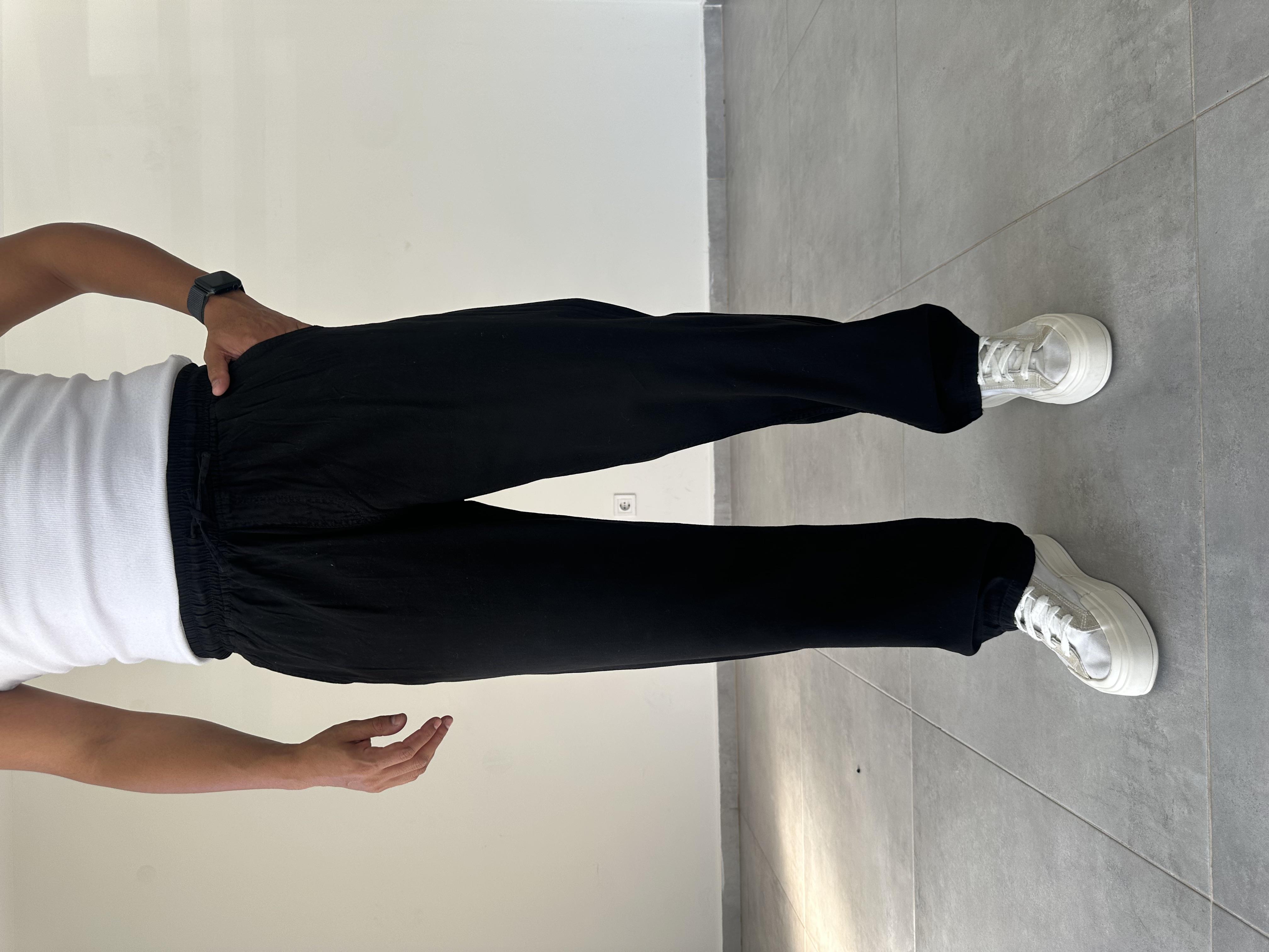 Comfort Fit Siyah Renk Baggy Pantolon